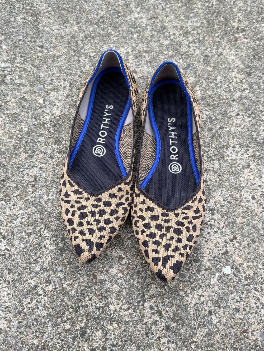 Rothy’s The Point Leopard Print Flats Women’s Size 6 | Tan & Black